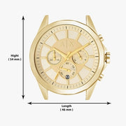 Armani Exchange Drexler Chronograph Gold Dial Gold Steel Strap Watch For Men - AX2602