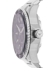 Emporio Armani Sea Explorer Meccanico Automatic Blue Dial Silver Steel Strap Watch For Men - AR60059