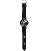 Emporio Armani Sea Explorer Meccanico Automatic Black Dial Black Silicone Strap Watch For Men - AR60062
