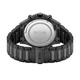 Hugo Boss Aeroliner Chronograph Black Dial Black Steel Strap Watch for Men - 1513275