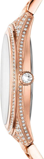 Michael Kors Lauryn Crystals Rose Gold Dial Rose Gold Steel Strap Watch For Women - MK3931