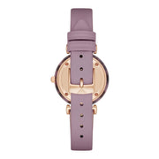 Emporio Armani Gianni Mother of Pearl Dial Purple Leather Strap Watch For Women - AR11003