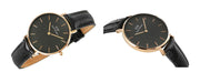 Daniel Wellington Classic Petite Reading Black Dial Black Leather Strap Watch For Women - DW00100167