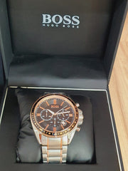 Hugo Boss Driver Sport Chronograph Grey Dial Two Tone Steel Strap Watch for Men - 1513094