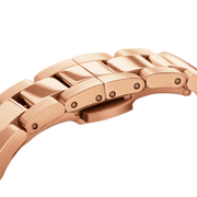 Daniel Wellington Iconic Link White Dial Rose Gold Steel Strap Watch For Women - DW00100211