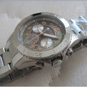 Marc Jacobs Rock Chronograph Mother of Pearl Grey Dial Silver Steel Strap Watch for Women - MBM3250