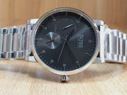 Hugo Boss Oxygen Chronograph Grey Dial Silver Steel Strap Watch for Men - 1513596