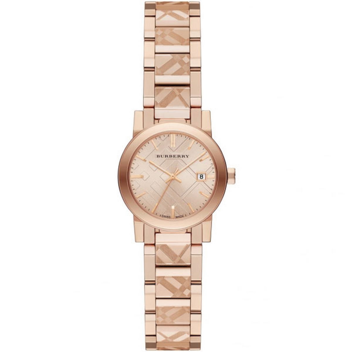 Burberry The City Rose Gold Dial Rose Gold Steel Strap Watch for Women