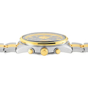 Seiko Sport Chronograph Black Dial Two Tone Steel Strap Watch for Men - SSB430P1