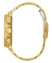 Guess Edge Chronograph Black Dial Gold Steel Strap Watch For Men - GW0539G2