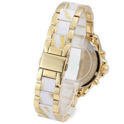 Michael Kors Wren Chronograph Diamonds Gold Dial Two Tone Steel Strap Watch for Women - MK6157
