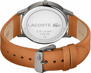 Lacoste Madrid Green Dial Brown Leather Strap Watch for Men - 2011035