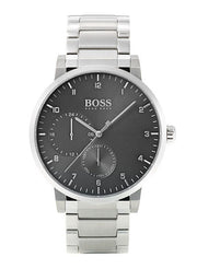Hugo Boss Oxygen Chronograph Grey Dial Silver Steel Strap Watch for Men - 1513596
