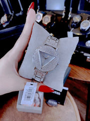 Guess Trend Diamonds Silver Dial Silver Steel Strap Watch for Women - GW0512L1