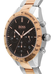 Hugo Boss Talent Chronograph Black Dial Two Tone Steel Strap Watch for Men - 1513584
