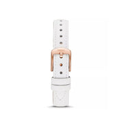Fossil Jacqueline Quartz Mother of Pearl White Dial White Leather Strap Watch for Women - ES4579