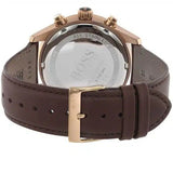 Hugo Boss Grand Prix Chronograph Brown Dial Brown Leather Strap Watch for Men - 1513605