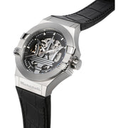 Maserati Potenza Automatic Black Dial Black Leather Strap Watch For Men - R8821108038
