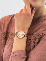 Fossil Jacqueline Rose Gold Dial Rose Gold Steel Strap Watch for Women - ES3435