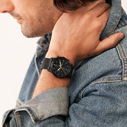 Armani Exchange Cayde Chronograph Black Dial Black Mesh Strap Watch For Men - AX2716