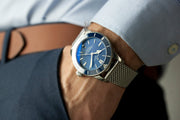 Breitling Superocean Heritage B20 Automatic 44 Blue Dial Silver Mesh Bracelet Watch for Men - AB2030161C1A1