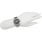 Gucci GG2570 Diamonds Black Dial Silver Steel Strap Watch For Women - YA142404