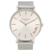 Coach Perry White Dial Silver Mesh Bracelet Watch for Women - 14503124
