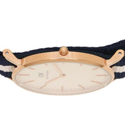 Daniel Wellington Classic Glasgow White Dial Two Tone NATO Strap Watch For Women - DW00100031