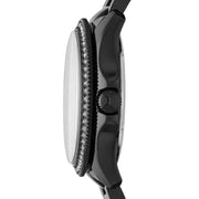 Fossil Cecile Multi Function Crystals Black Dial Black Steel Strap Watch for Women - AM4522
