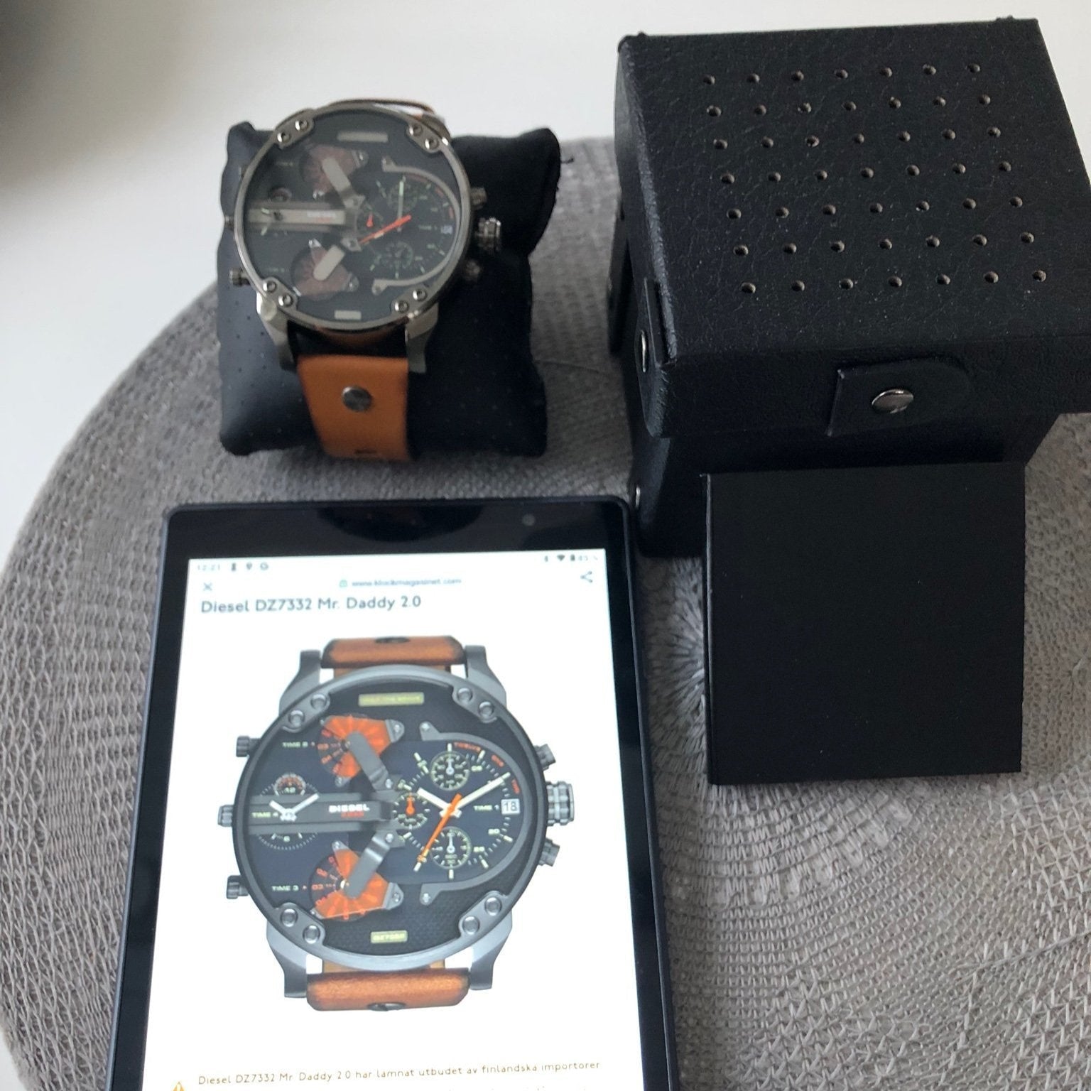 Diesel Mr Daddy 2.0 Chronograph Black Dial Brown Leather Strap Watch F