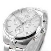 Tissot T Classic PR 100 Chronograph Silver Dial Silver Steel Strap Watch For Men - T101.417.11.031.00