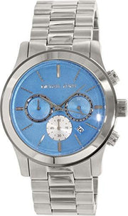 Michael Kors Runway Quartz Blue Dial Silver Steel Strap Watch For Women - MK5953