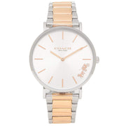 Coach Perry Silver Dial Two Tone Steel Strap Watch for Women - 14503346