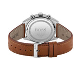 Hugo Boss Champion Chronograph White Dial Brown Leather Strap Watch for Men - 1513879