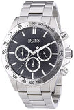 Hugo Boss Ikon Chronograph Black Dial Silver Steel Strap Watch for Men - 1512965