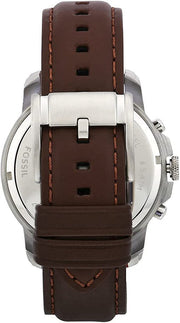 Fossil Grant Chronograph White Dial Brown Leather Strap Watch for Men - FS4735