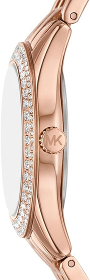 Michael Kors Harlowe Three-Hand Rose Gold Dial Rose Gold Steel Strap Watch for Women - MK4845