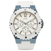 Guess Overdrive Chronograph White Dial White Rubber Strap Watch for Women - W0149L6