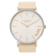 Coach Perry White Dial White Leather Strap Watch for Women - 14503117