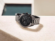 Hugo Boss Talent Chronograph Ceramic Black Dial Black Steel Strap Watch for Men - 1513581
