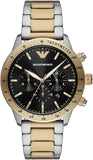 🎁 Emporio Armani Chronograph Black Dial Two Tone Steel Strap Watch For Men - AR11521 (100% off)