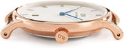 Daniel Wellington Dapper St Mawes White Dial Brown Leather Strap Watch For Women - DW00100091
