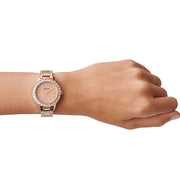 Fossil Jesse Crystal Rose Gold Dial Rose Gold Steel Strap Watch for Women - ES3020