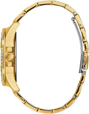 Guess Frontier Diamonds Gold Dial Gold Steel Strap Watch For Women - W1156L2