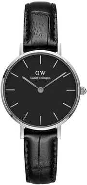 Daniel Wellington Classic Petite Reading Black Dial Black Leather Strap Watch For Women - DW00100235