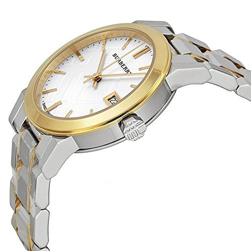 Burberry The City White Dial Two Tone Steel Strap Watch for Women - BU