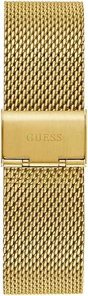 Guess Continental Chronograph Black Dial Gold Mesh Strap Watch For Men - GW0582G2