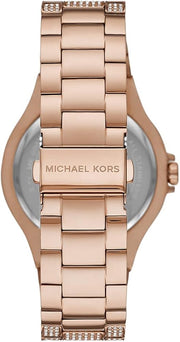 Michael Kors Lennox Three Hand Crystals Rose Gold Dial Rose Gold Steel Strap Watch For Women - MK6992