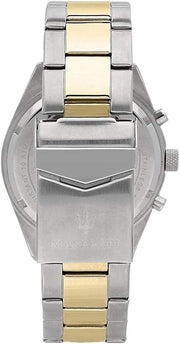 Maserati Competizione Chronograph Black Dial Two Tone Steel Strap Watch For Men - R8853100016