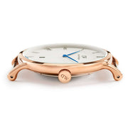 Daniel Wellington Dapper York White Dial Brown Leather Strap Watch For Men - DW00100085